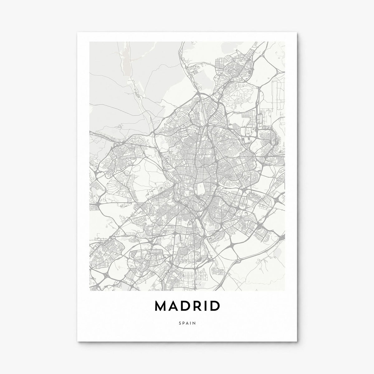 Madrid Map Poster, print only (unframed)