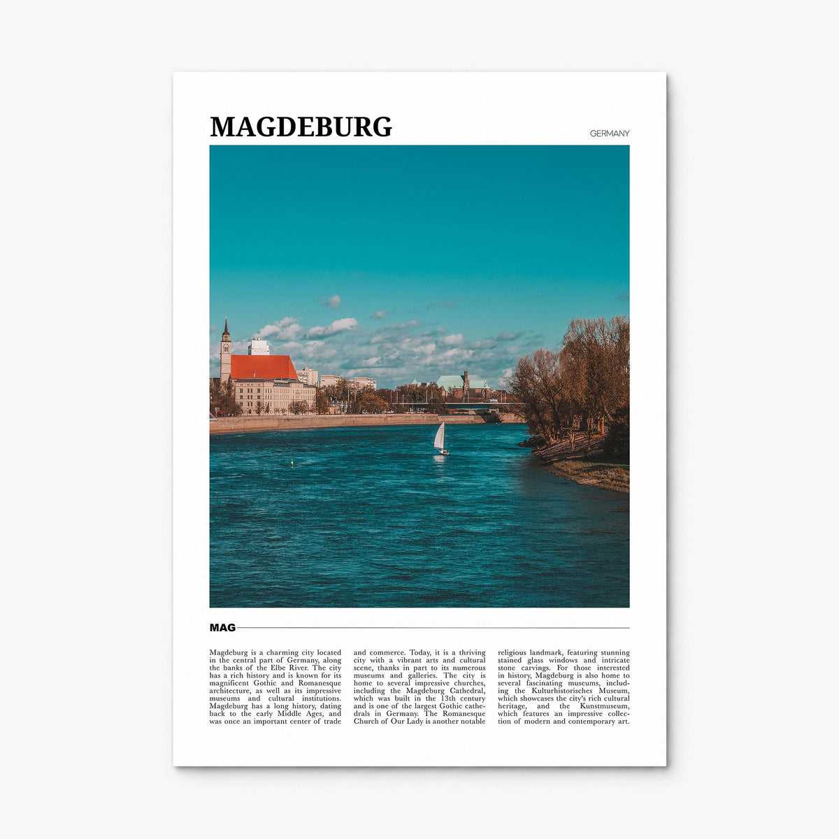 Magdeburg Travel No 1 Poster, print only (unframed)