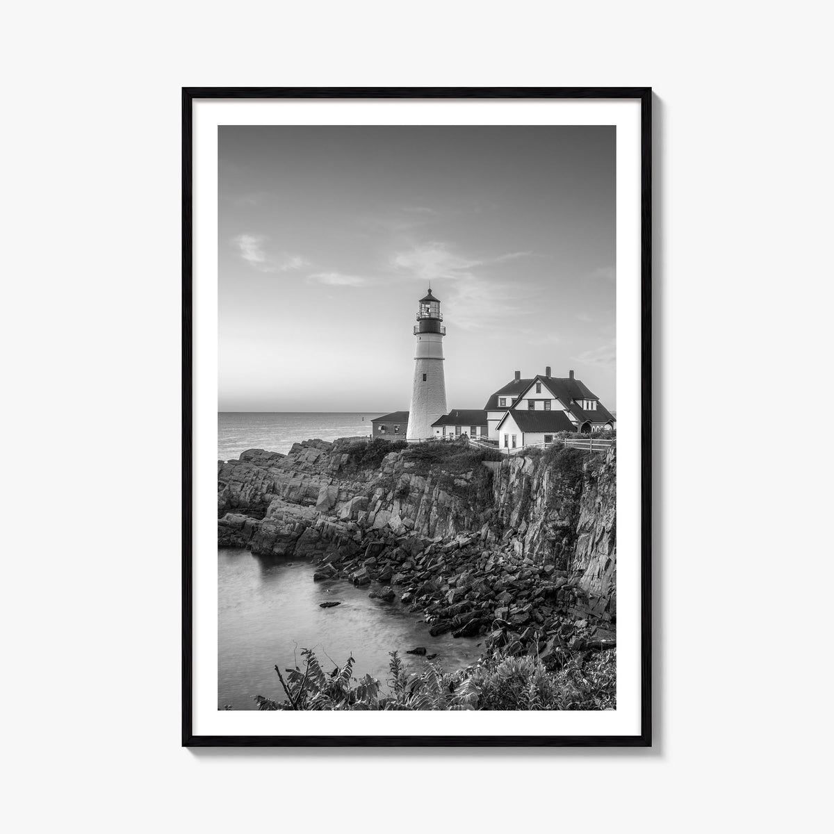 Maine no. 1 black & white photo poster of United States – vertical wall art, unframed print shown in interior mockup