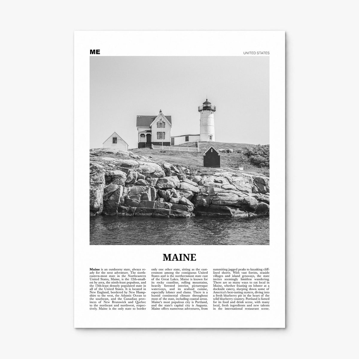 Maine Newspaper No 1 Poster, print only (unframed)