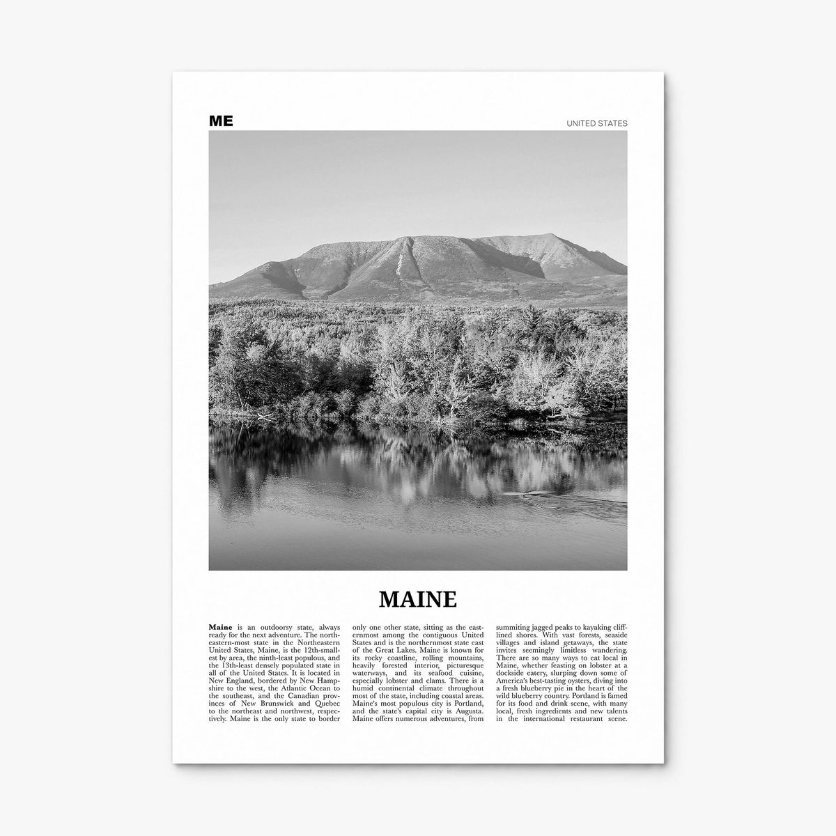 Maine Newspaper No 2 Poster, print only (unframed)