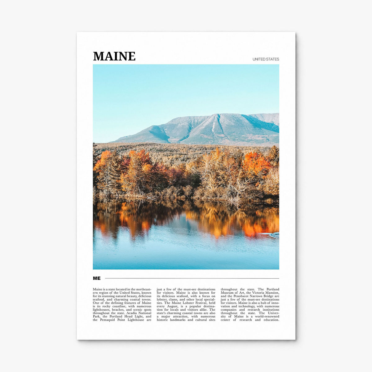 Maine Travel No 2 Poster, print only (unframed)