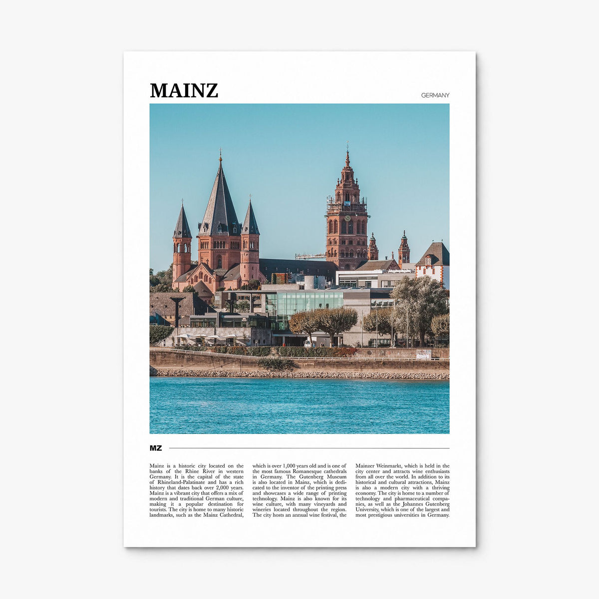 Mainz Travel Poster, print only (unframed)
