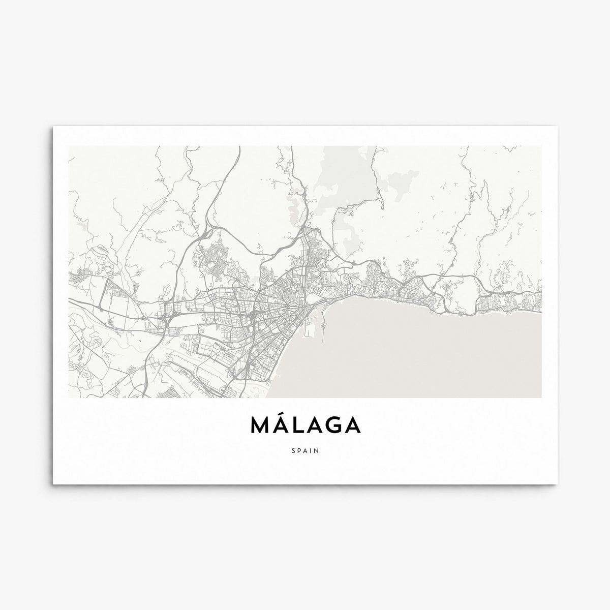 Málaga Map Poster, print only (unframed)