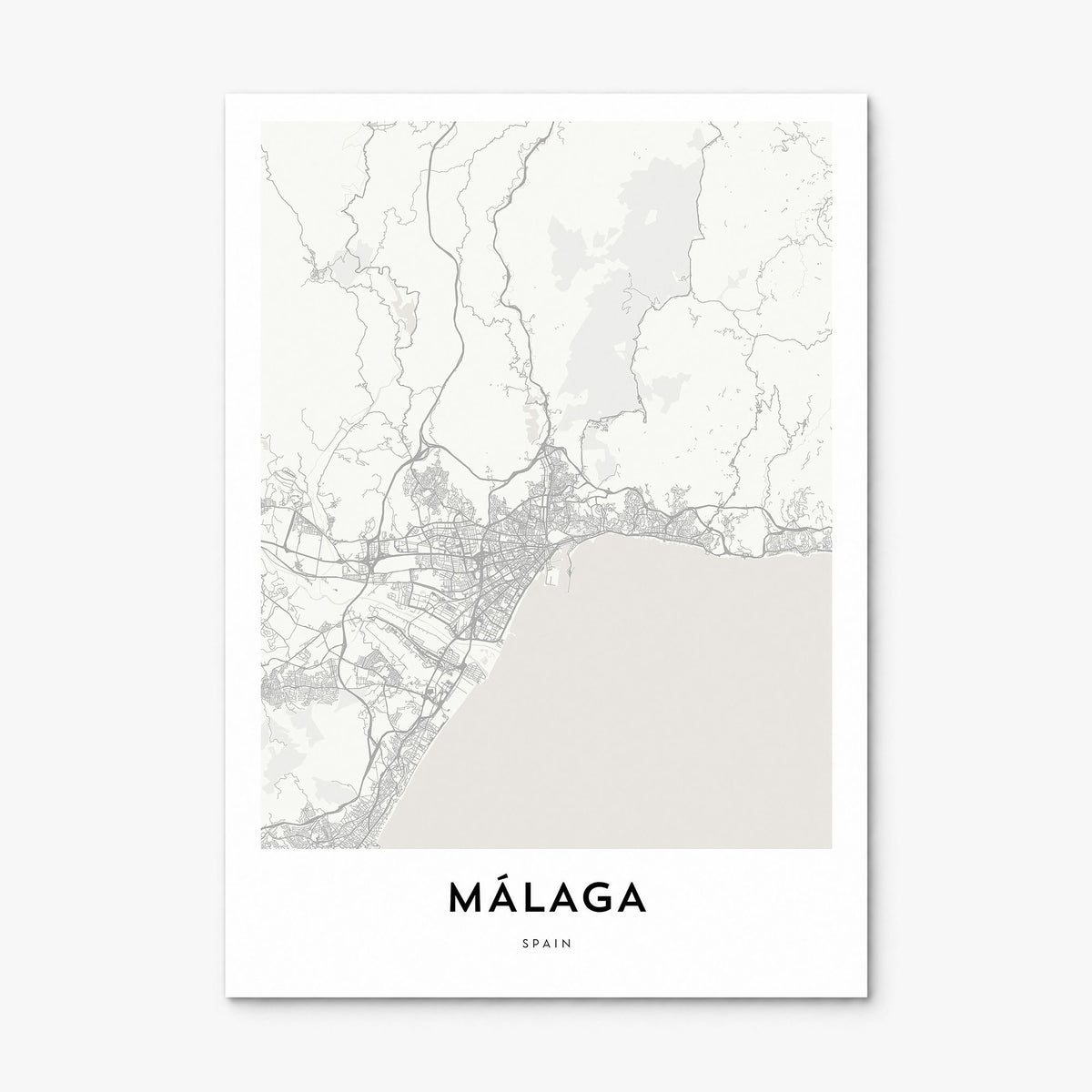 Málaga Map Poster, print only (unframed)