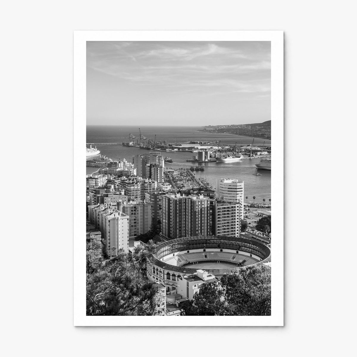 Málaga Photo Poster, print only (unframed), white border