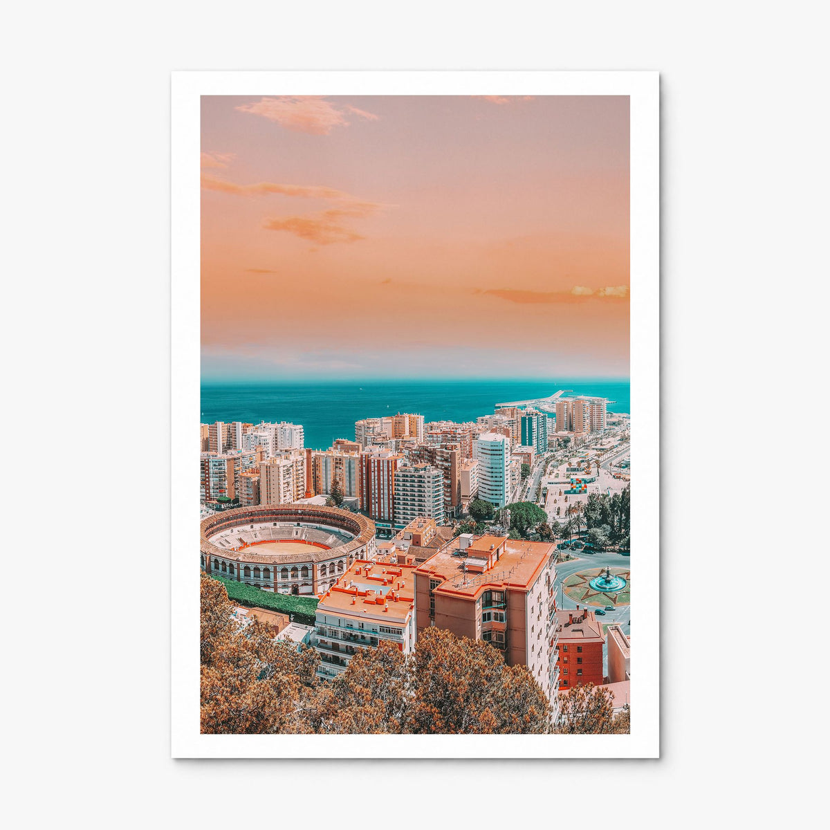 Málaga Photo Poster, print only (unframed), white border