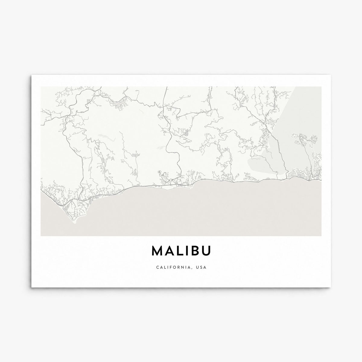 Malibu Map Poster, print only (unframed)