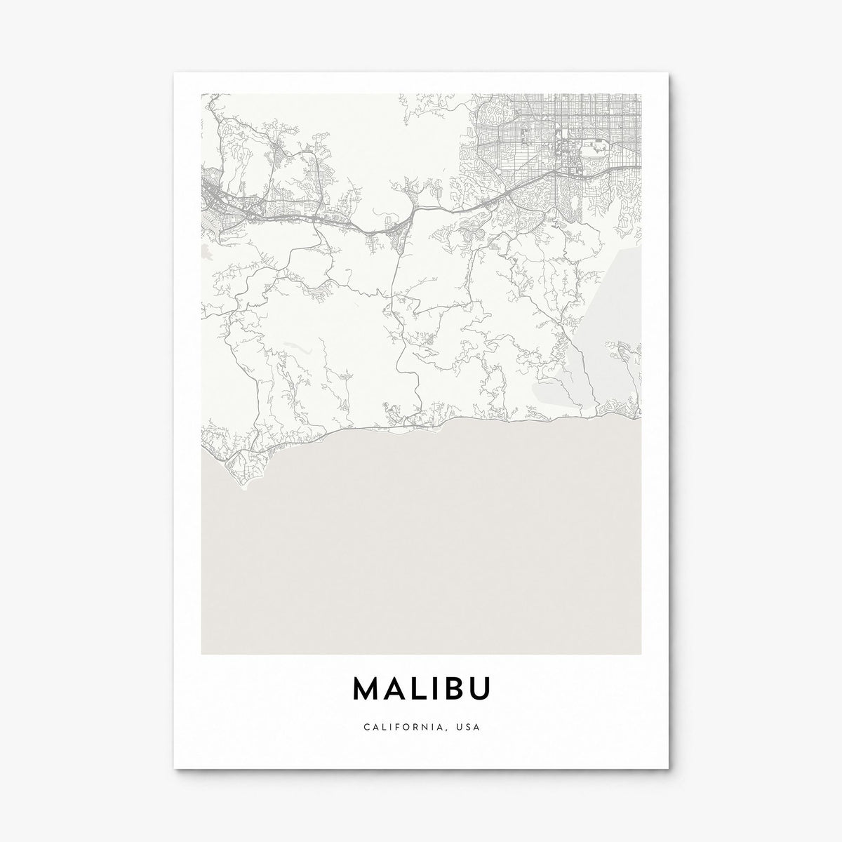 Malibu Map Poster, print only (unframed)
