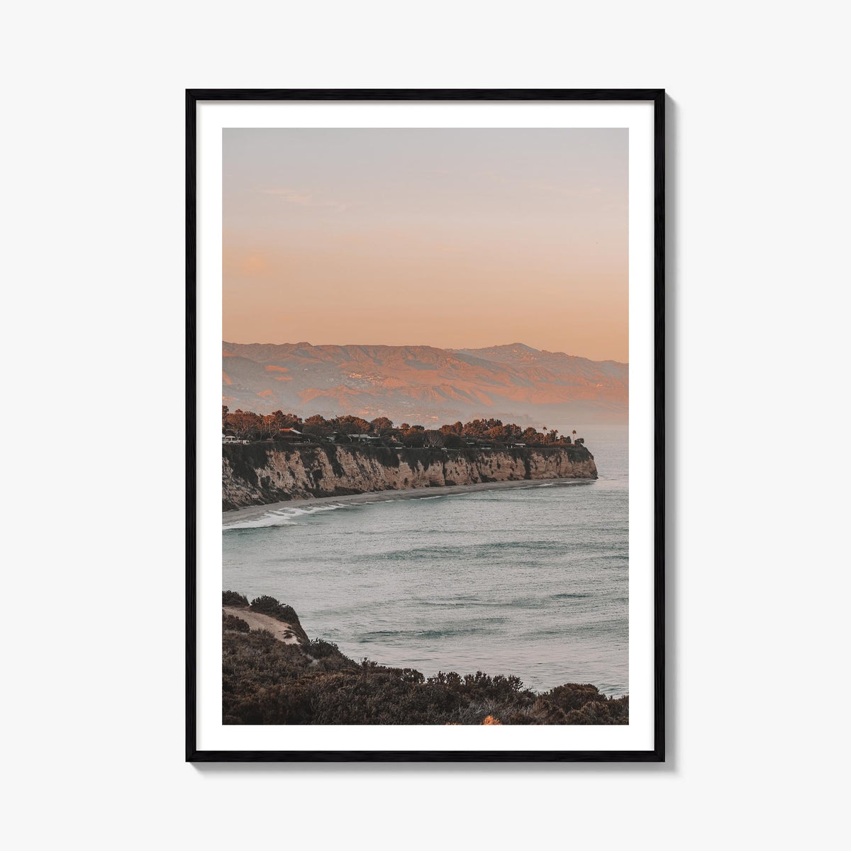 Malibu no. 5 colorful photo poster of California, USA – vertical wall art, unframed print shown in interior mockup