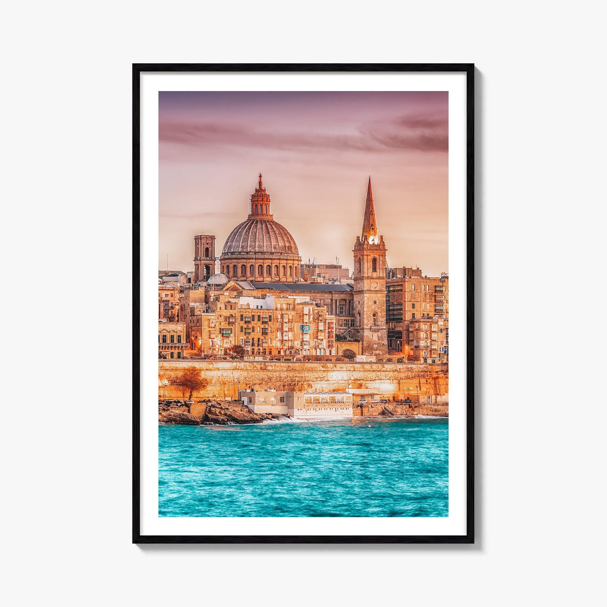 Malta colorful photo poster of Europe – vertical wall art, unframed print shown in interior mockup