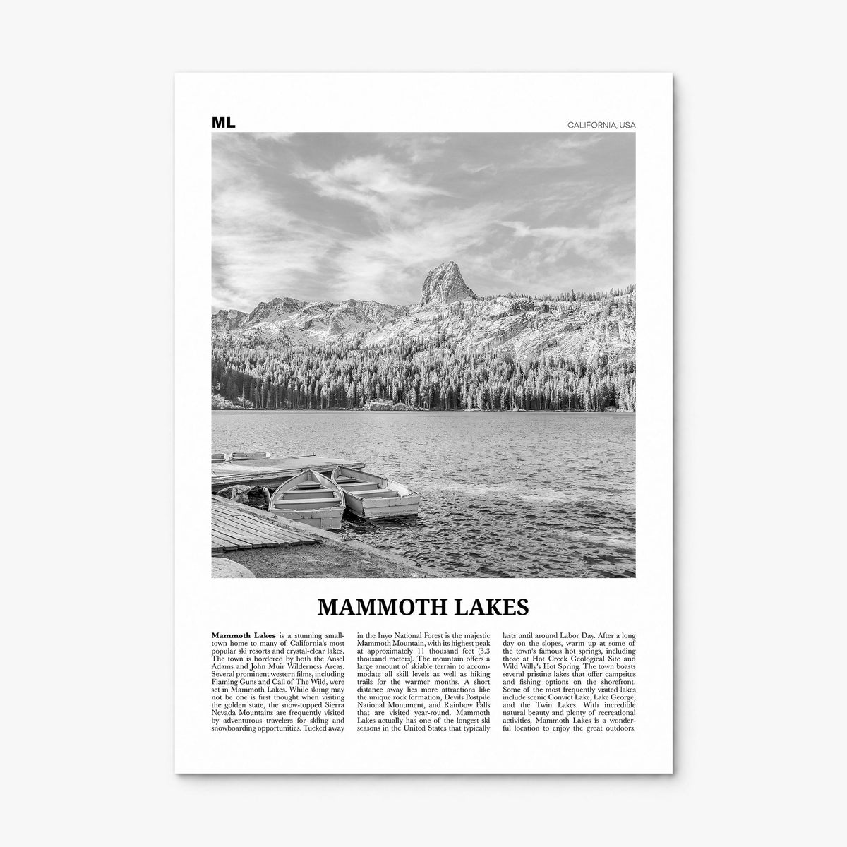 Mammoth Lakes Newspaper Poster, print only (unframed)