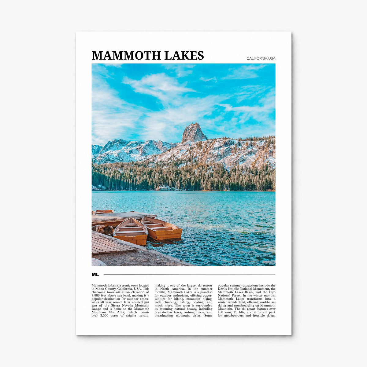 Mammoth Lakes Travel Poster, print only (unframed)