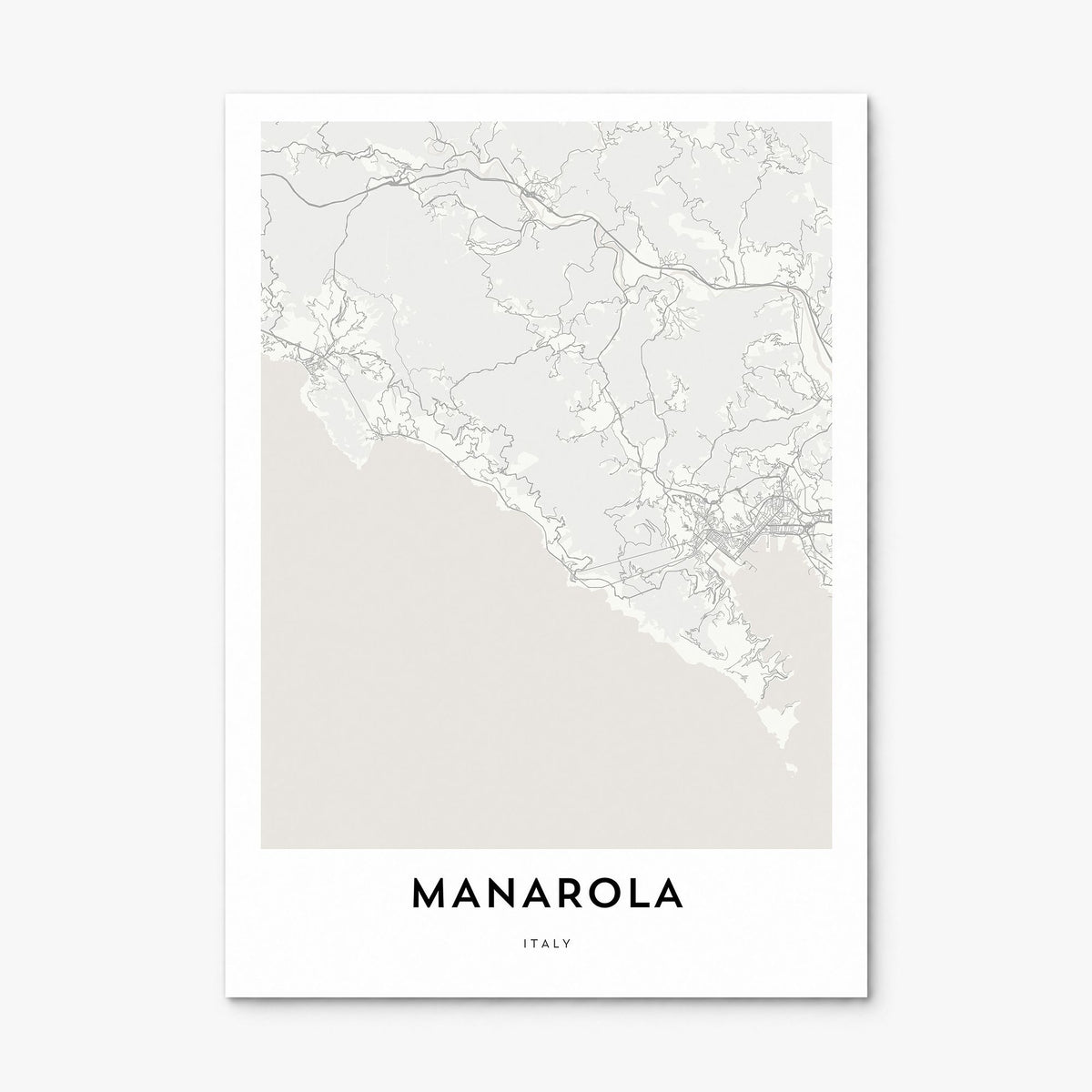 Manarola Map Poster, print only (unframed)