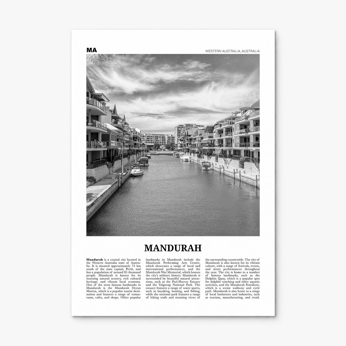 Mandurah Newspaper Poster, print only (unframed)