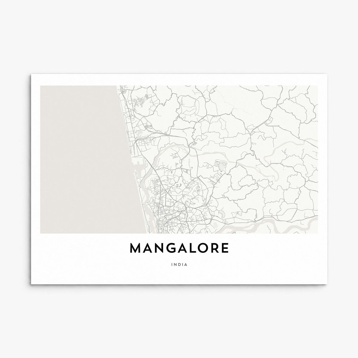 Mangalore Map Poster, print only (unframed)