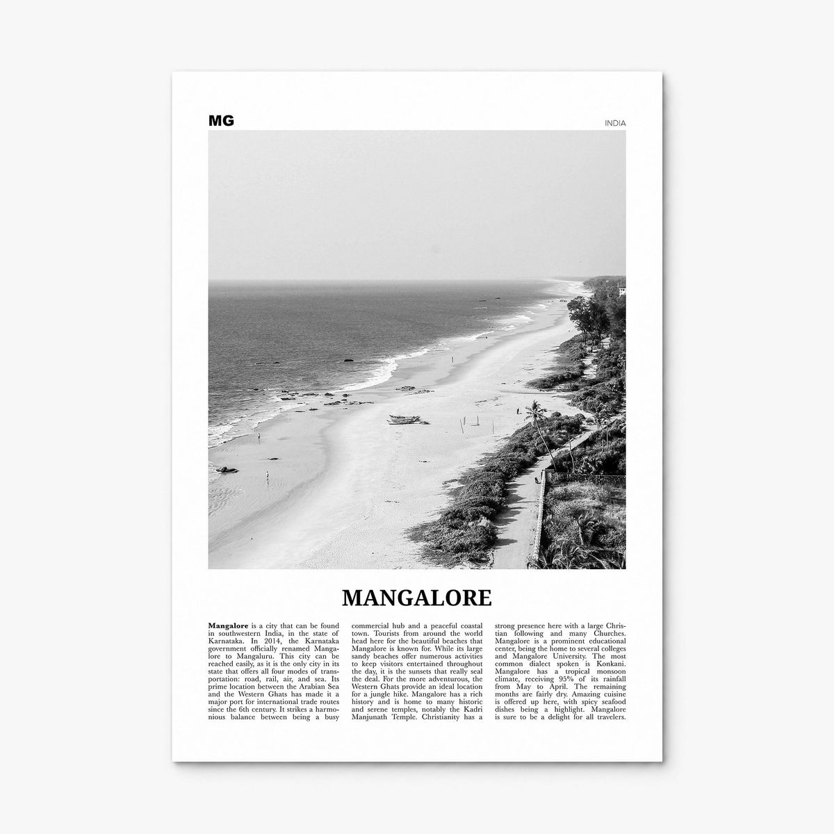 Mangalore Newspaper Poster, print only (unframed)