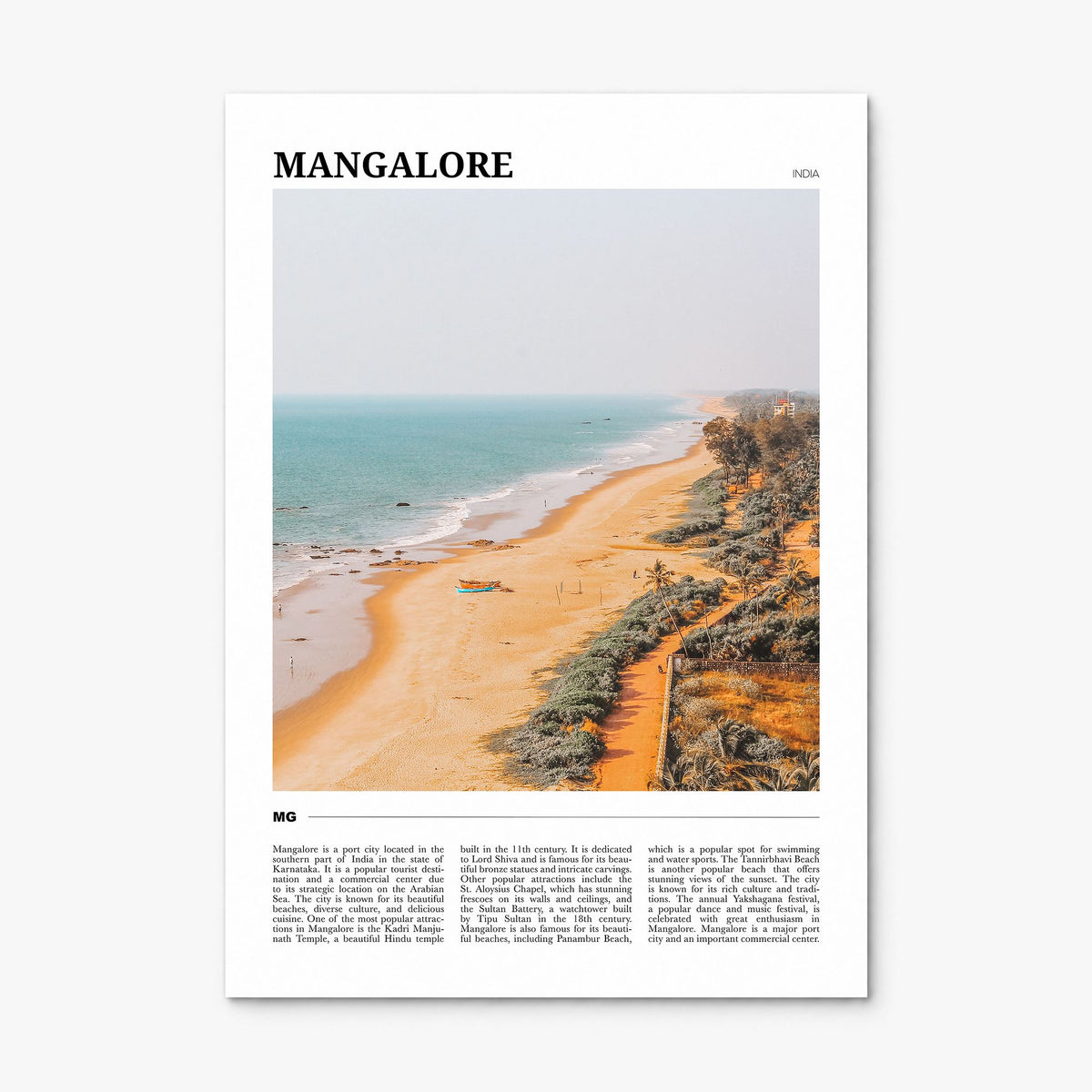 Mangalore Travel Poster, print only (unframed)