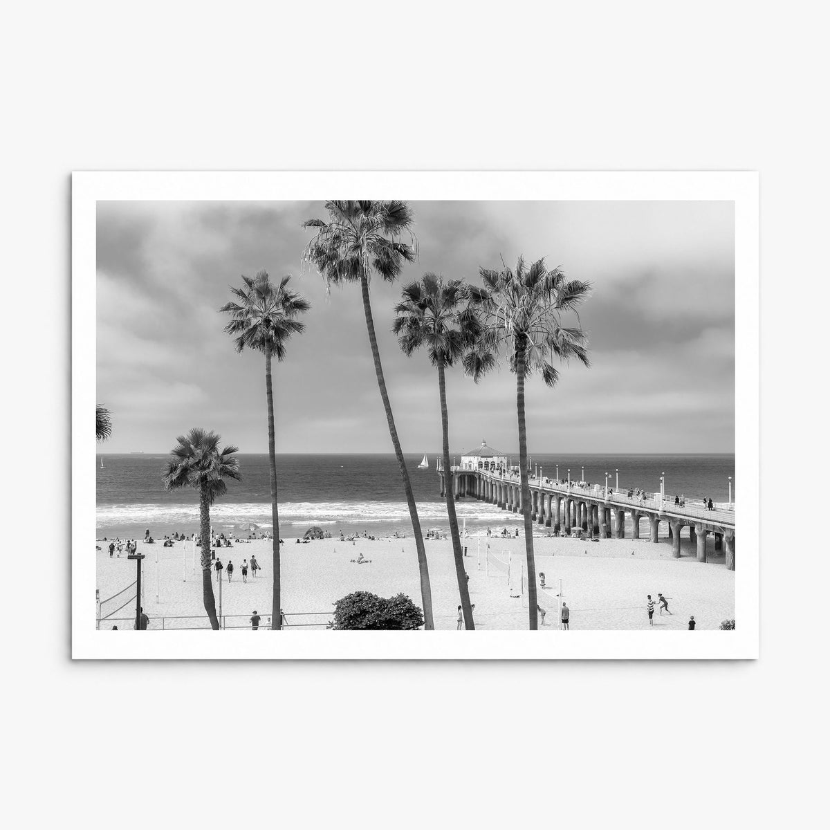 Manhattan Beach Photo Poster, print only (unframed), white border