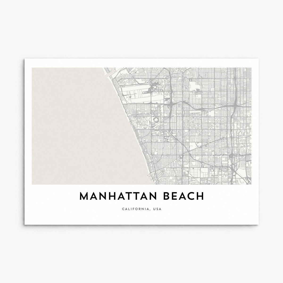 Manhattan Beach Map Poster, print only (unframed)