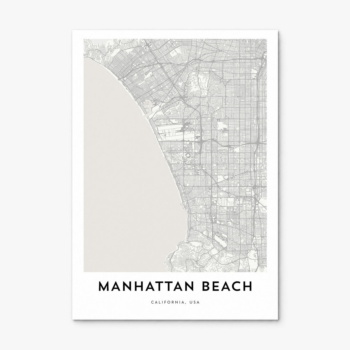 Manhattan Beach Map Poster, print only (unframed)