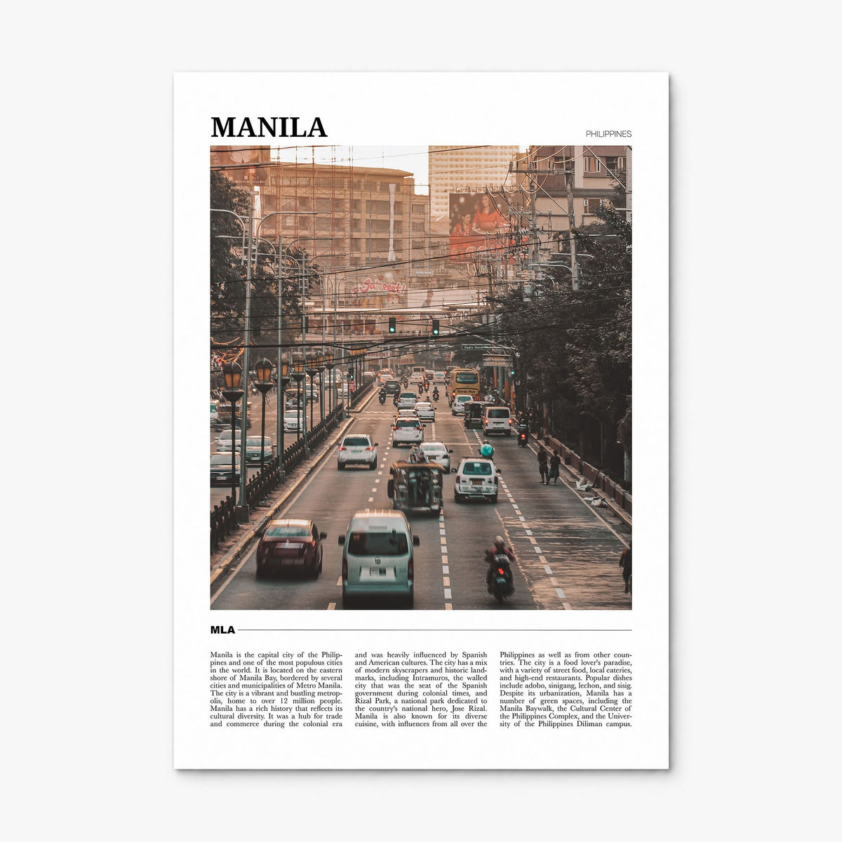 Manila Travel Poster, print only (unframed)