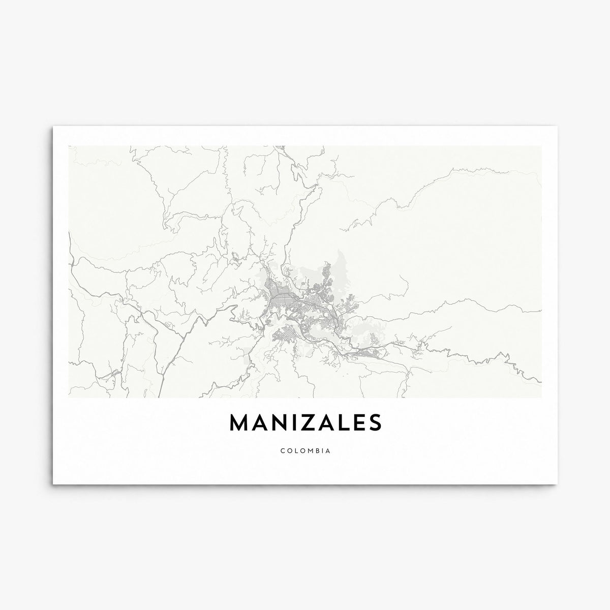 Manizales Map Poster, print only (unframed)