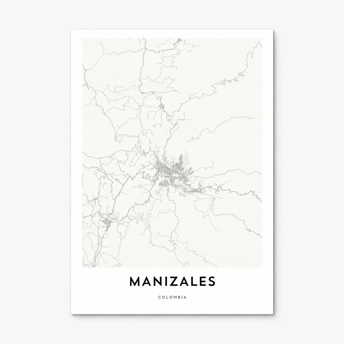 Manizales Map Poster, print only (unframed)