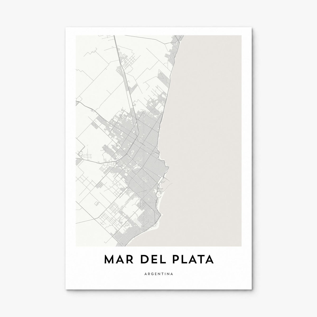 Mar del Plata Map Poster, print only (unframed)