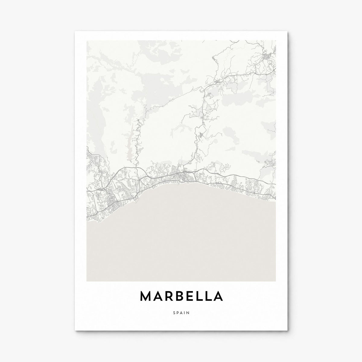 Marbella Map Poster, print only (unframed)
