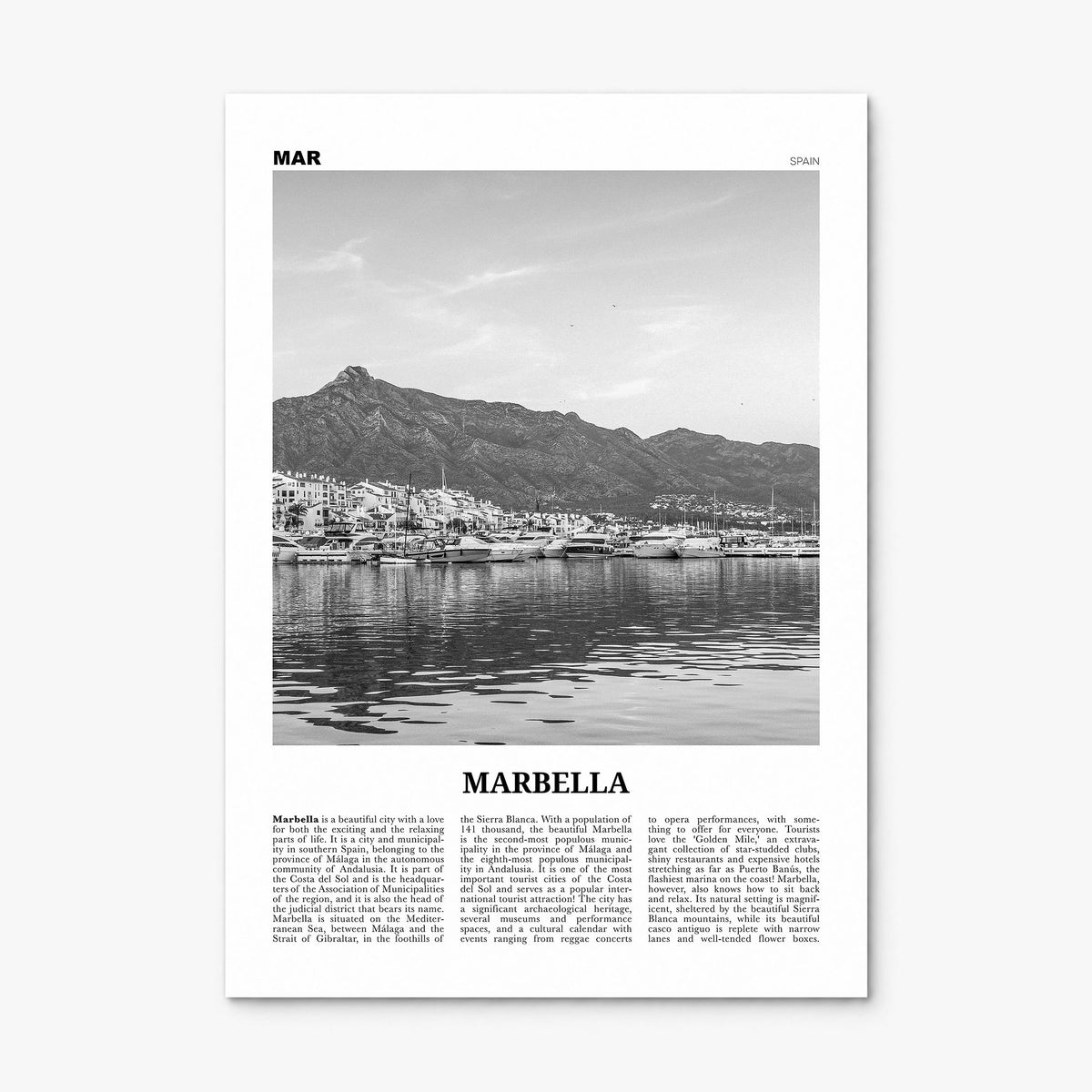 Marbella Newspaper Poster, print only (unframed)