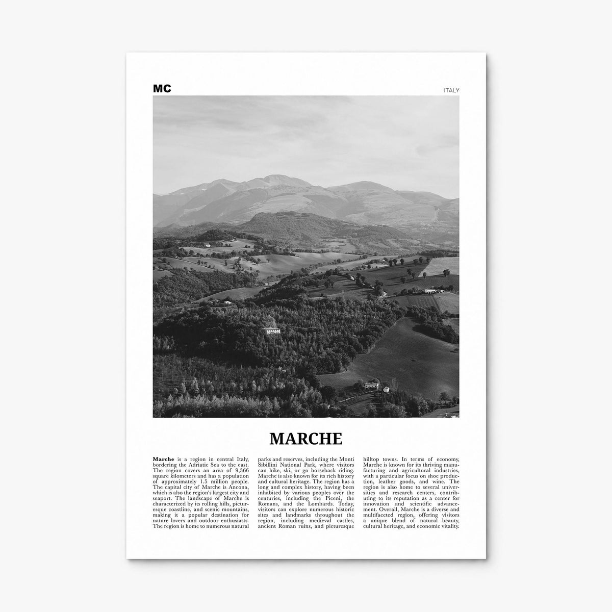 Marche Newspaper Poster, print only (unframed)