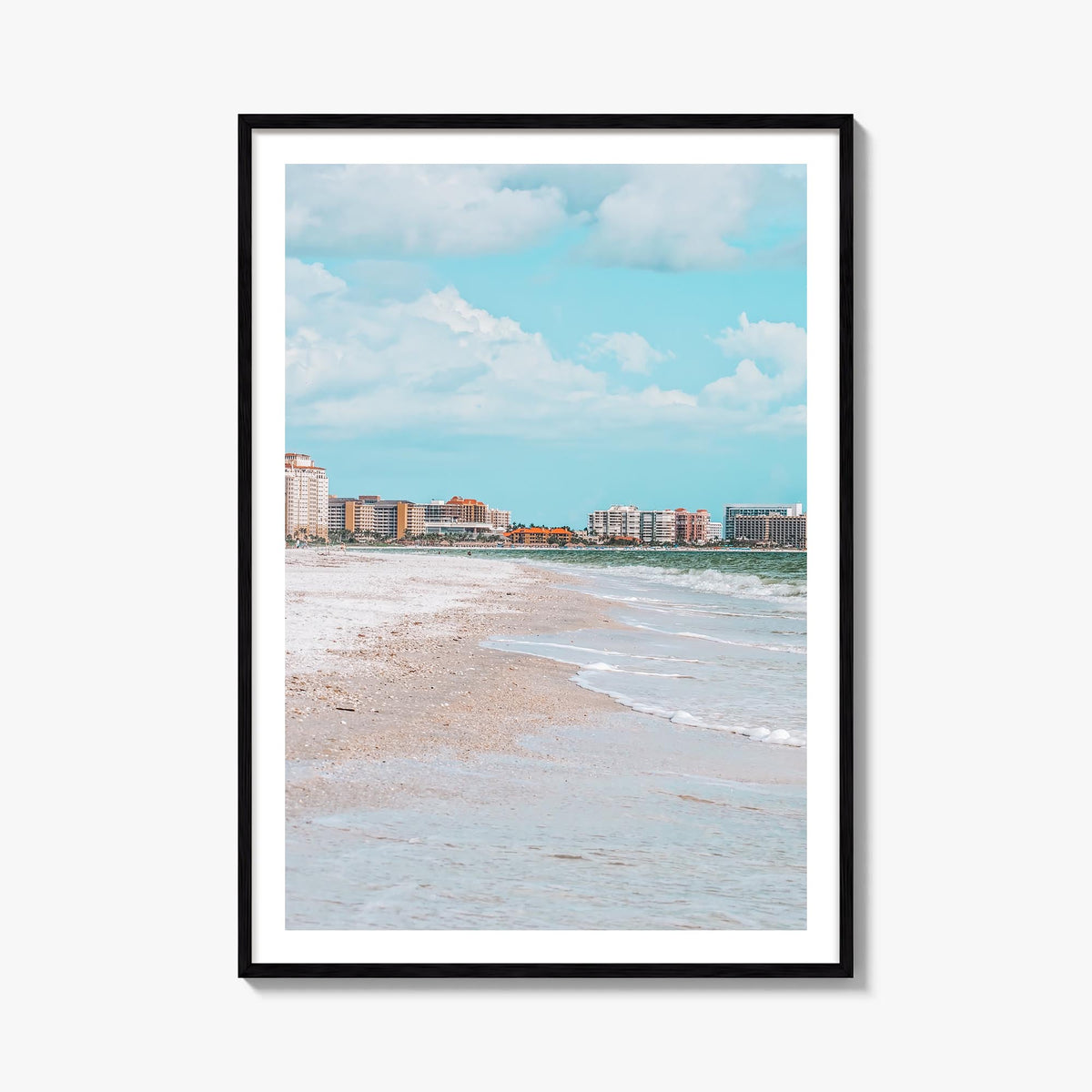 Marco Island colorful photo poster of Florida, USA – vertical wall art, unframed print shown in interior mockup