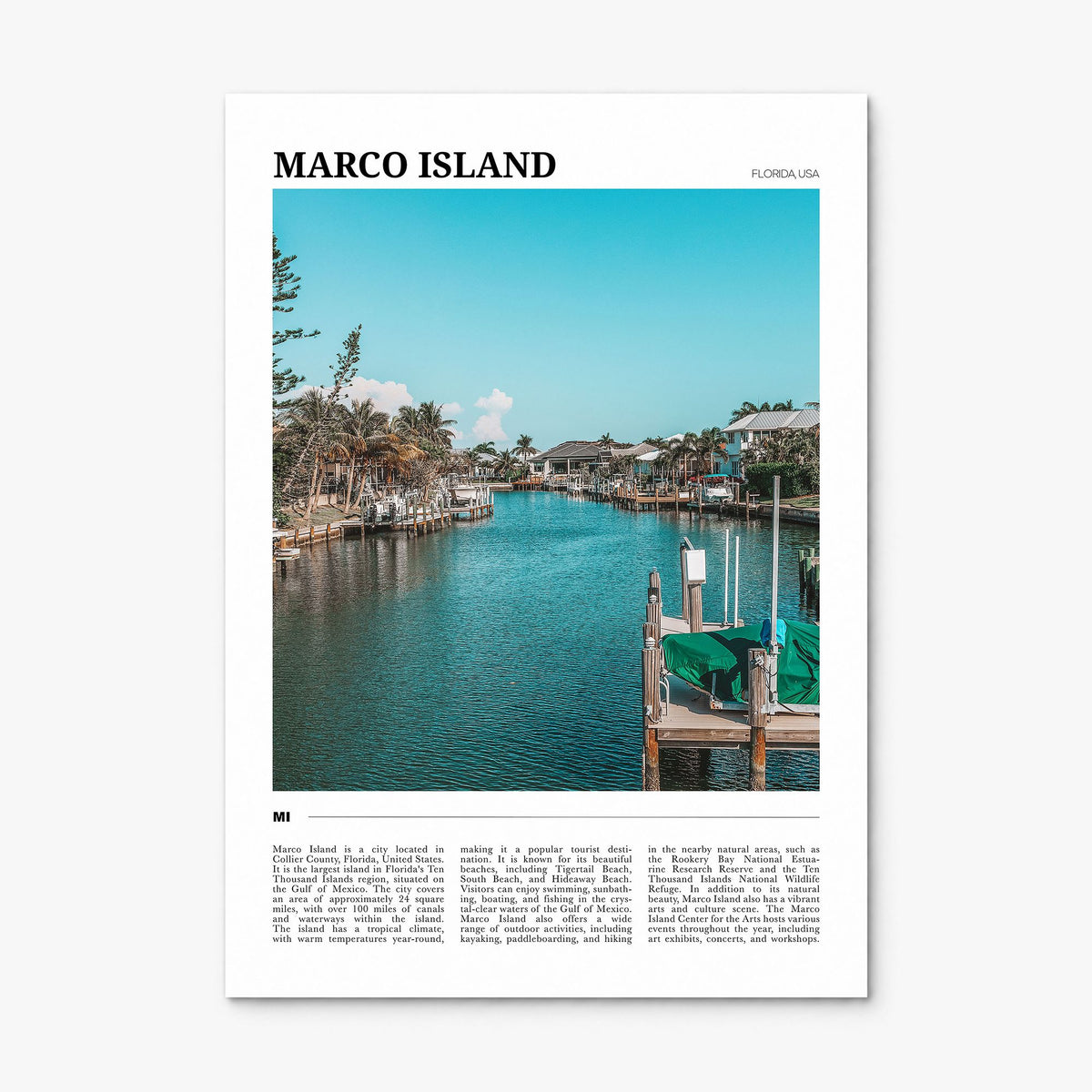 Marco Island Travel Poster, print only (unframed)