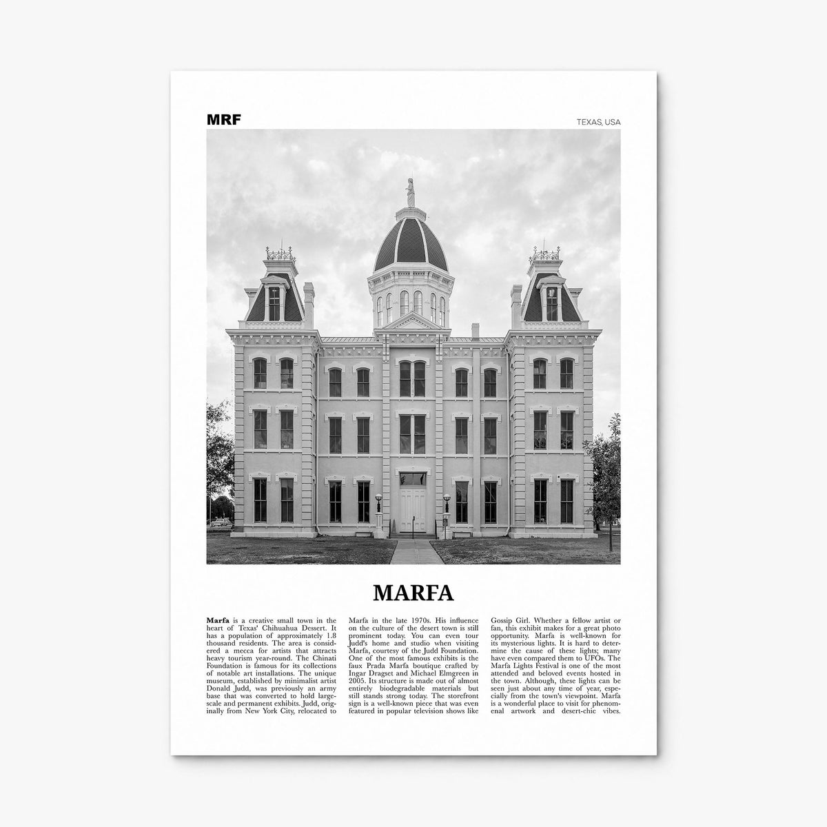 Marfa Newspaper Poster, print only (unframed)