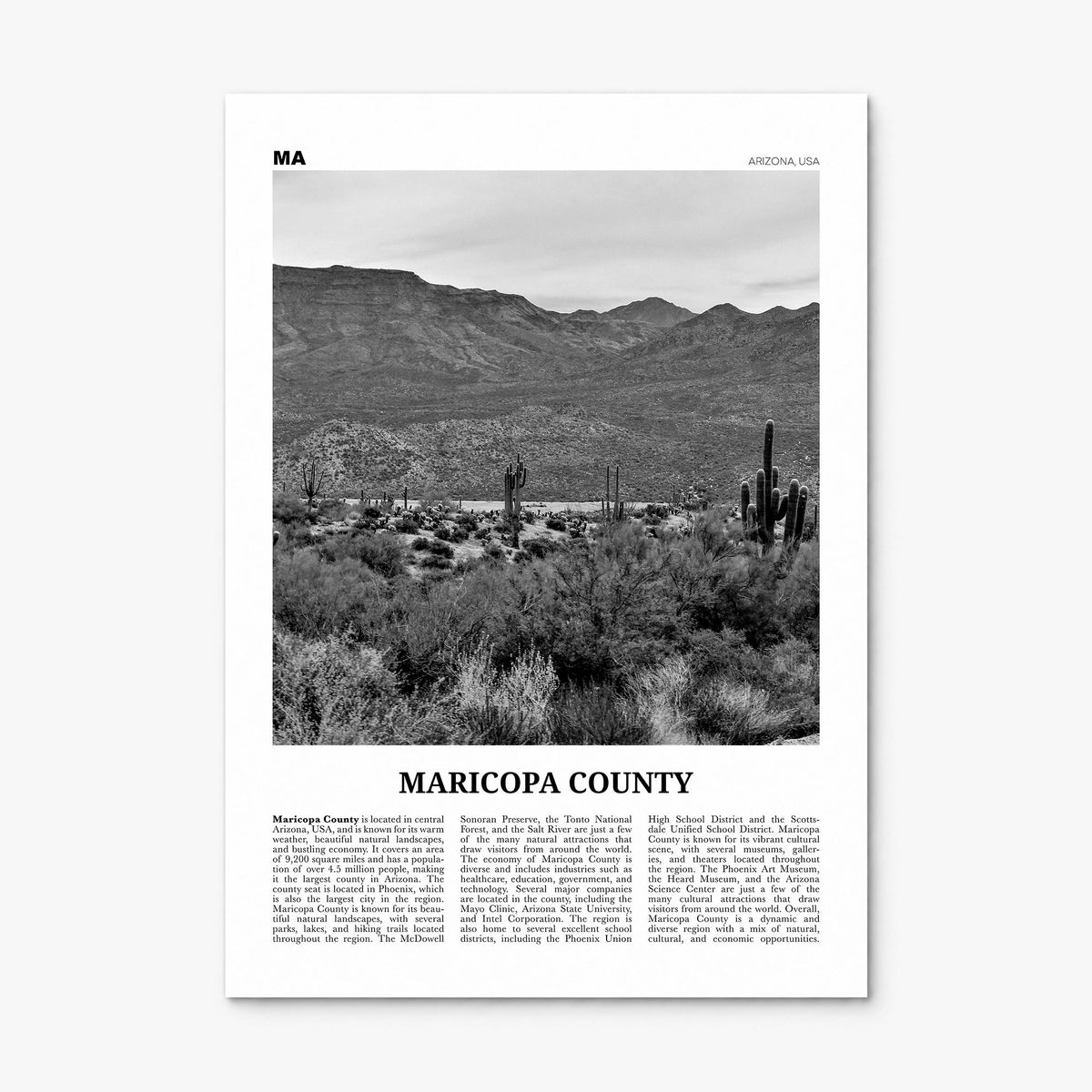 Maricopa County Newspaper Poster, print only (unframed)