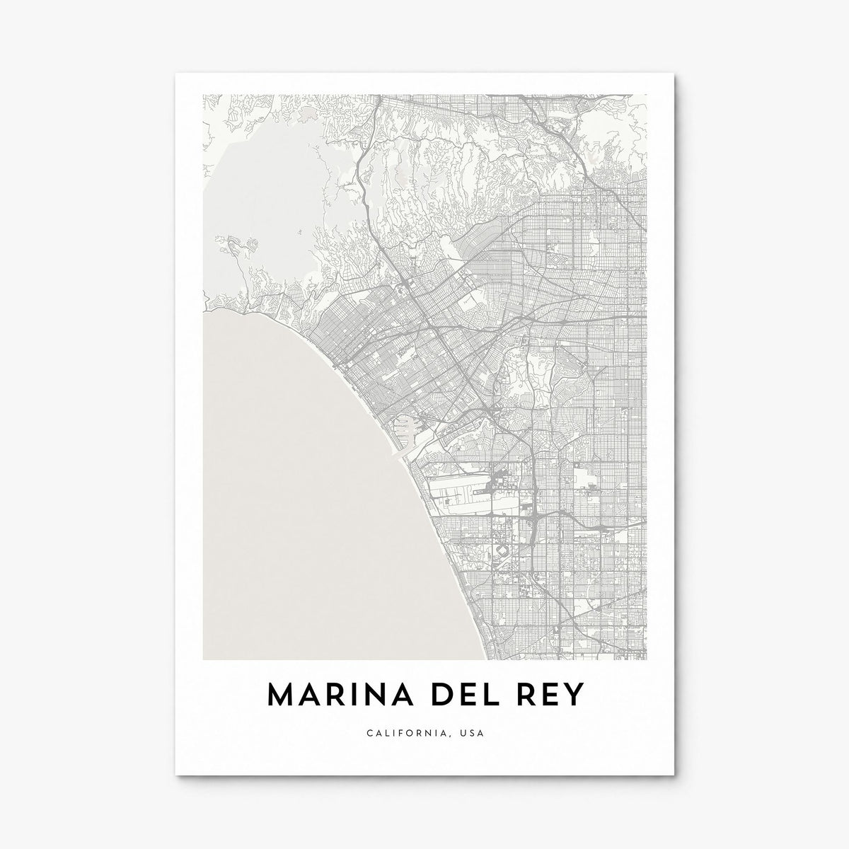 Marina del Rey Map Poster, print only (unframed)