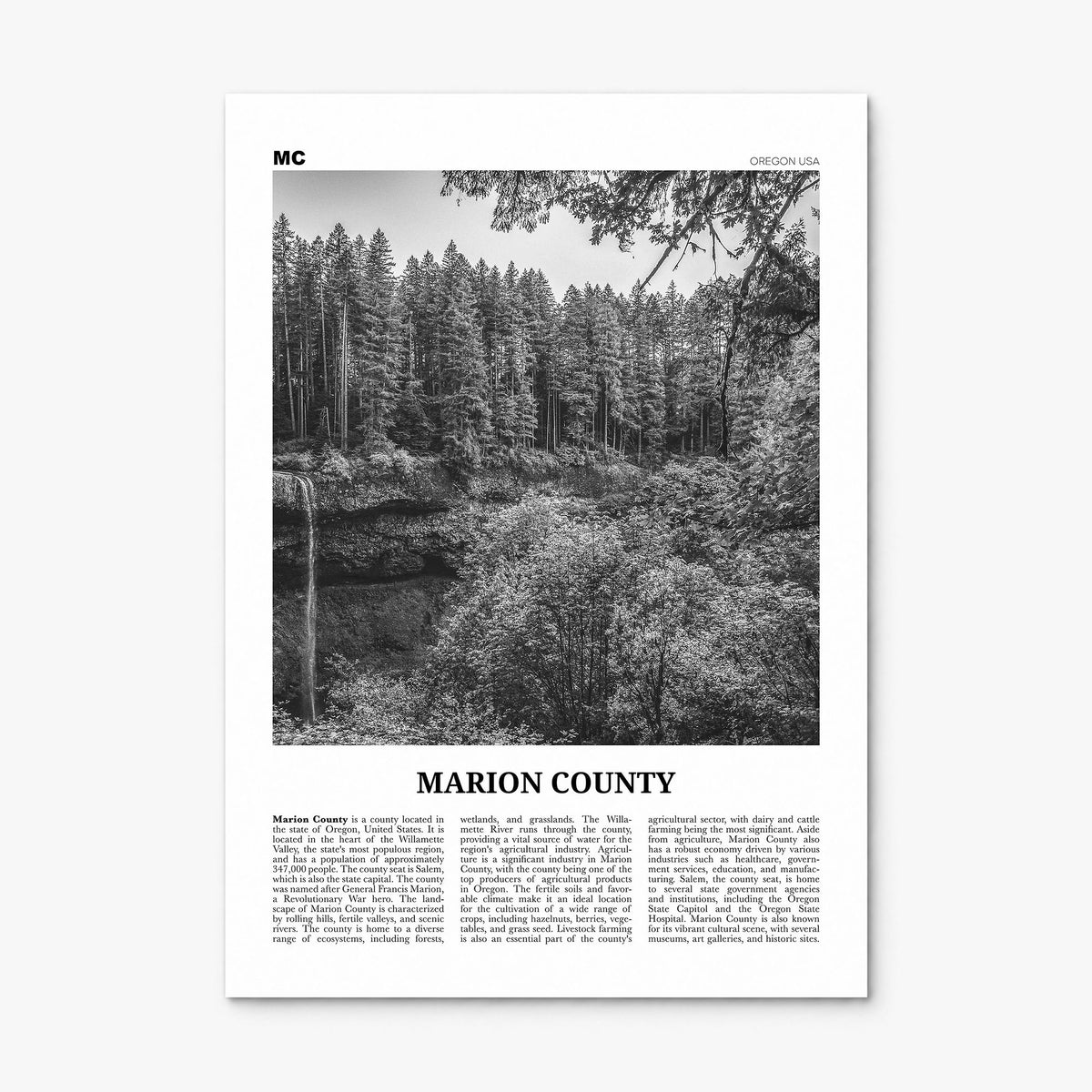 Marion County Newspaper Poster, print only (unframed)