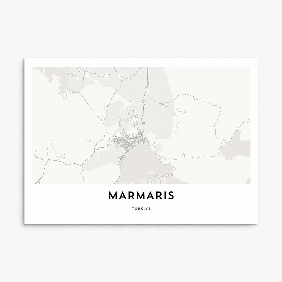 Marmaris Map Poster, print only (unframed)