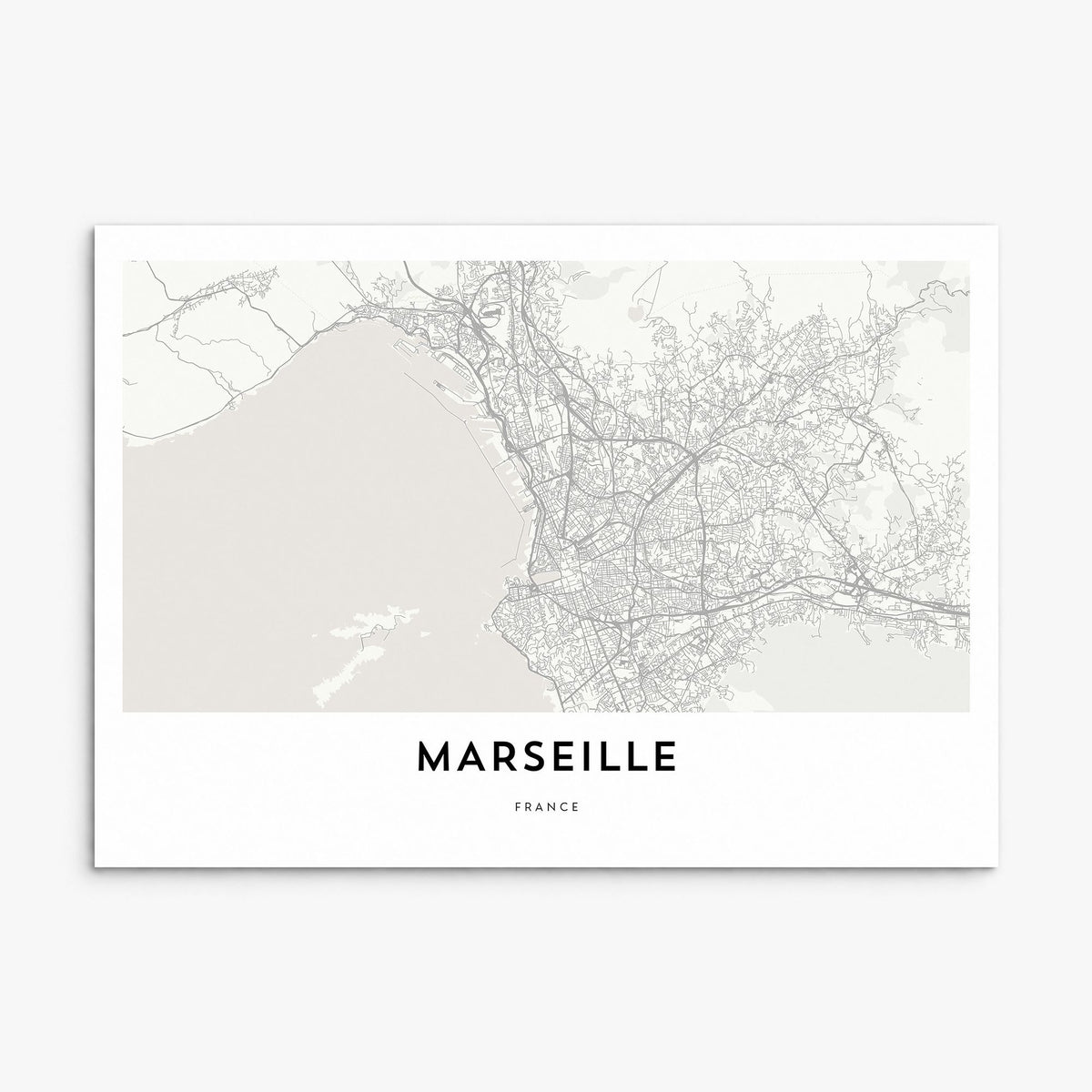 Marseille Map Poster, print only (unframed)