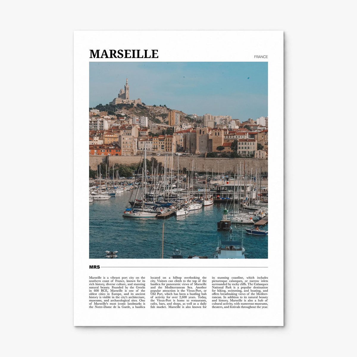 Marseille Travel Poster, print only (unframed)