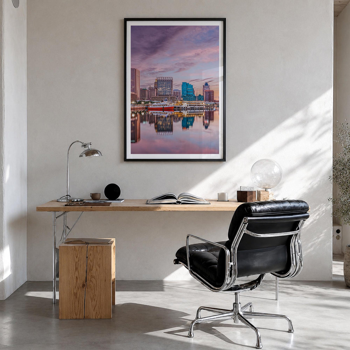 Maryland no. 2 colorful photo poster of United States – vertical wall art in black wood frame with white border, hanging on w