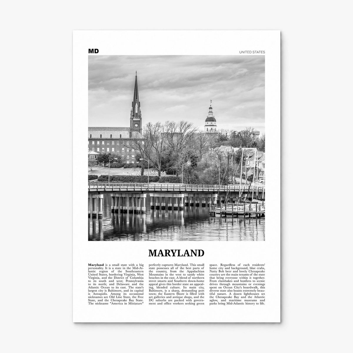 Maryland Newspaper No 1 Poster, print only (unframed)