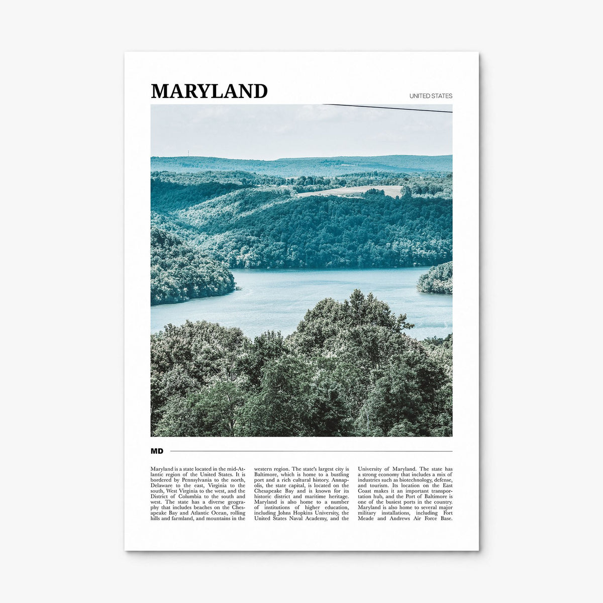 Maryland Travel Poster, print only (unframed)