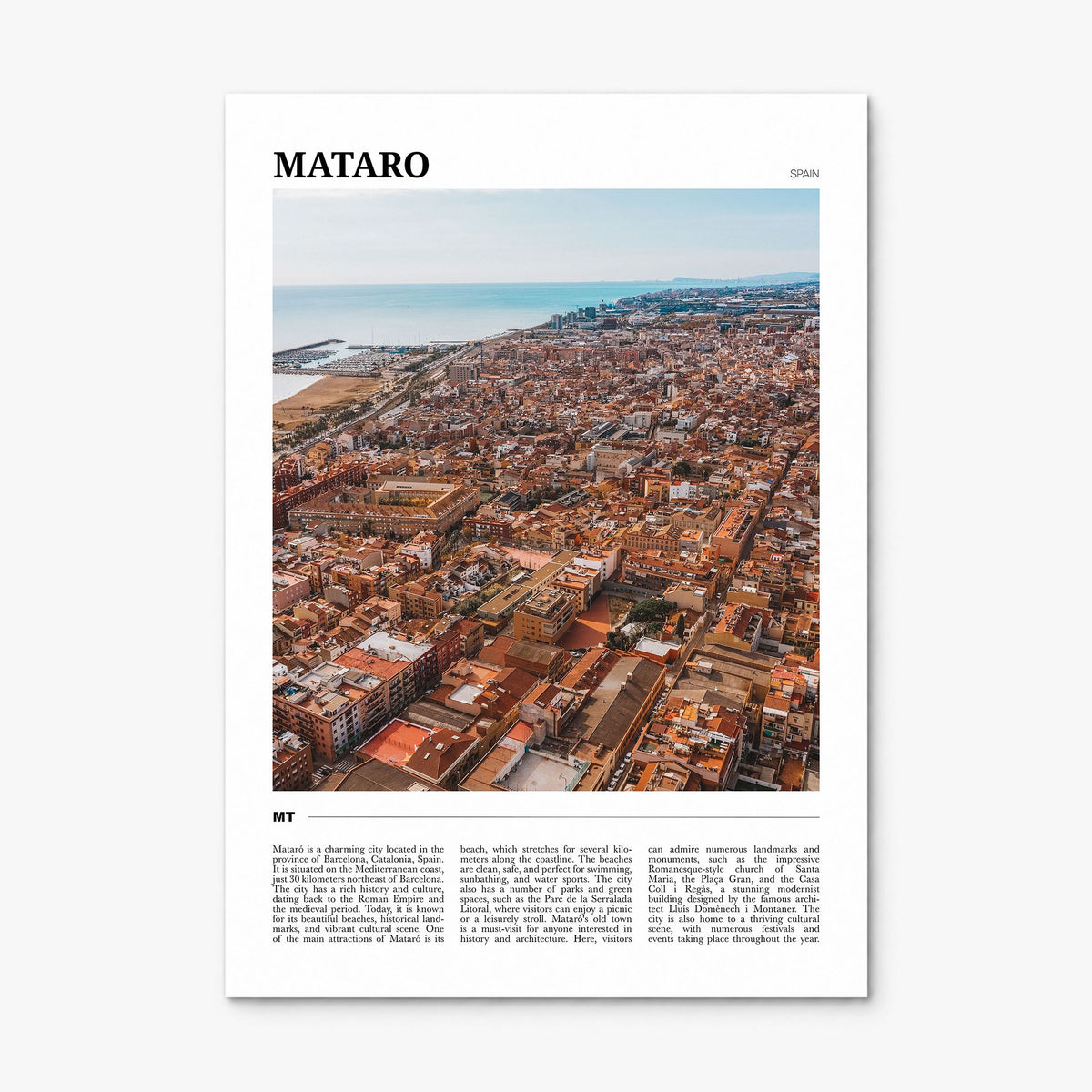 Mataró Travel Poster, print only (unframed)