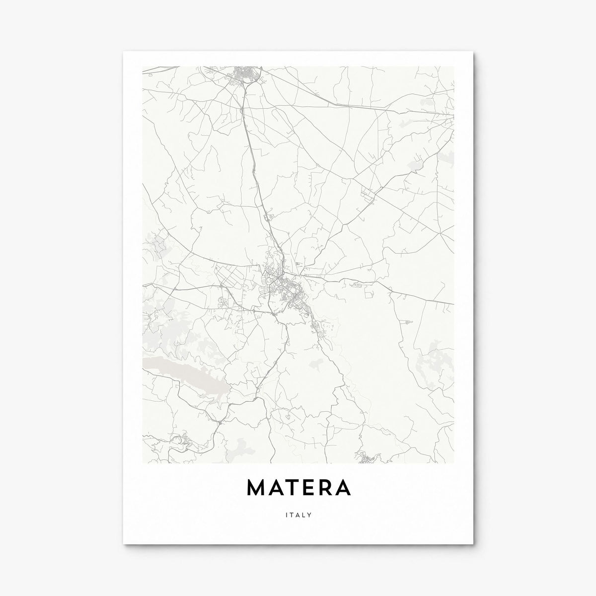 Matera Map Poster, print only (unframed)