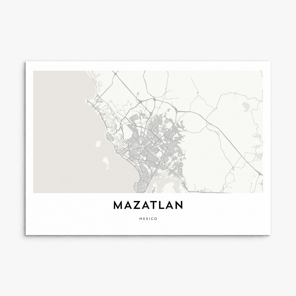 Mazatlán Map Poster, print only (unframed)