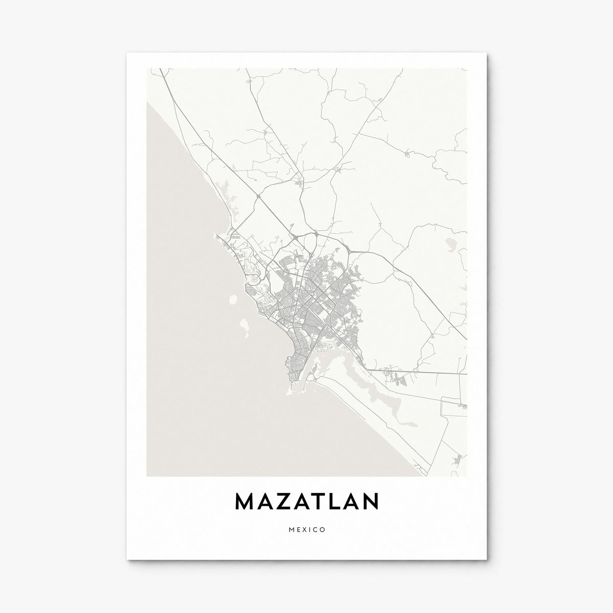 Mazatlán Map Poster, print only (unframed)