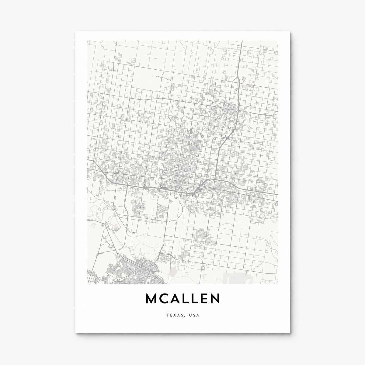 McAllen Map Poster, print only (unframed)