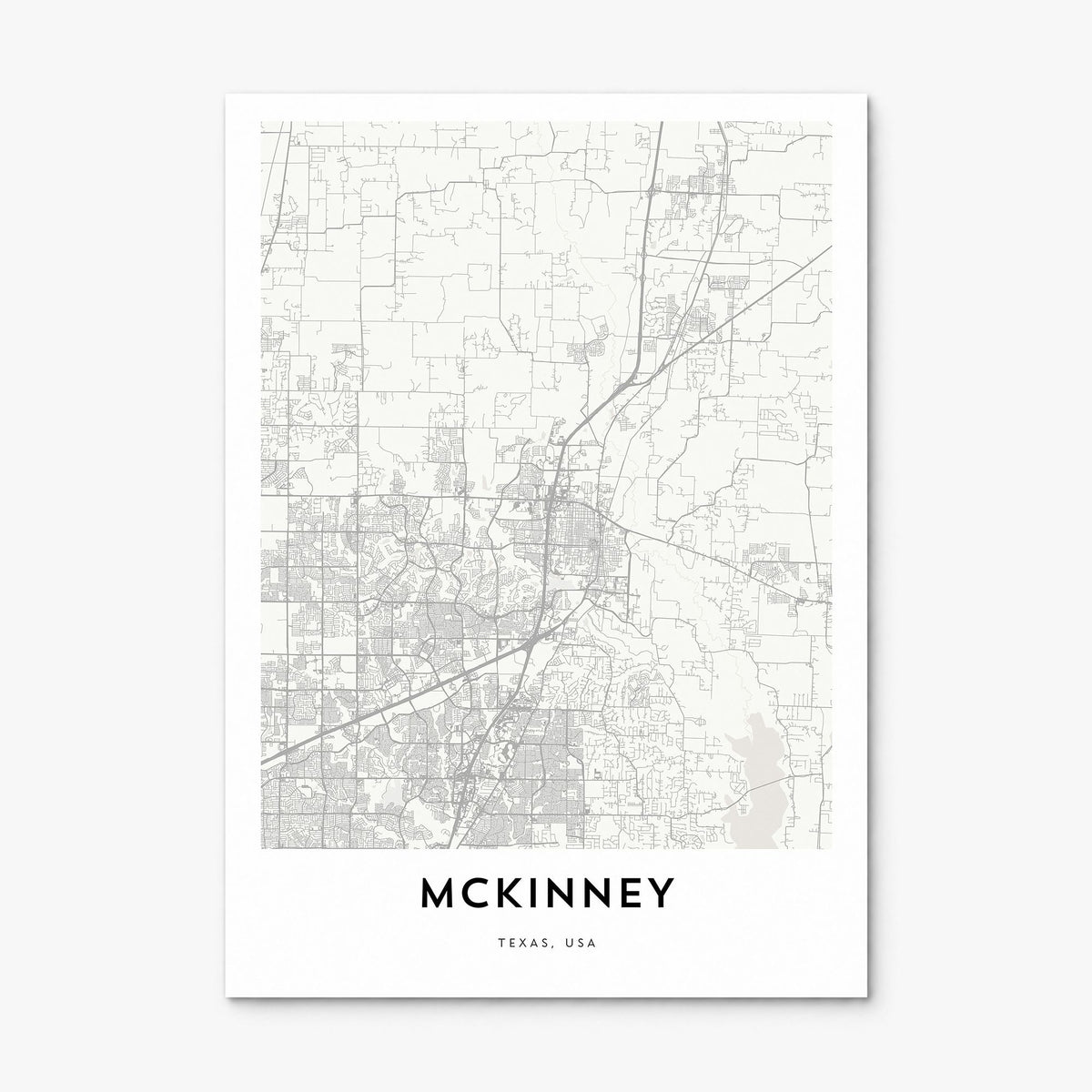 McKinney Map Poster, print only (unframed)